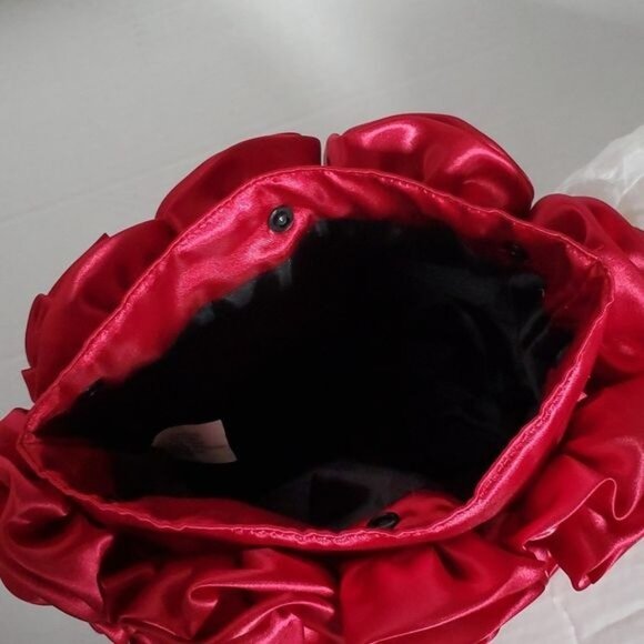For Your Ease Only Clutch Bag Pouch Purse Red Satin Roses WOMEN'S WOMAN'S - Picture 15 of 16